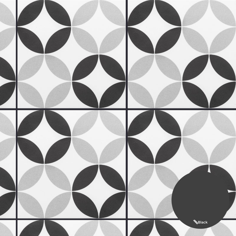 Carreau de porcelaine mat 8,7 po x 8,7 po Twinkle, Noir