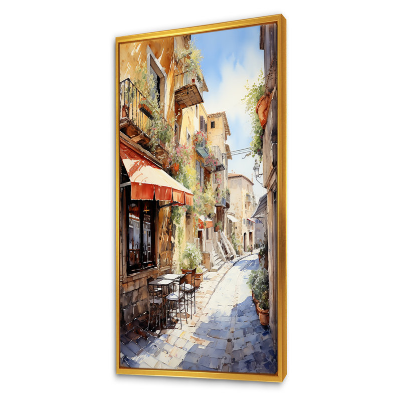 "Italian Village Essence 2", Cadre flottant doré, H 60 po x l 28 po x P 1,5 po