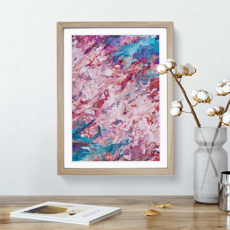 Sacrificing It All Abstract - Framed Print, 64cm H x 46cm W x 2cm D, Oak Framed