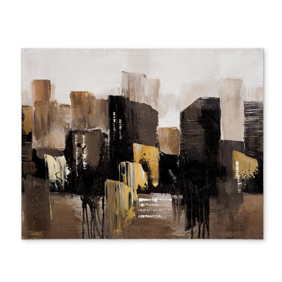 Earthy Tones Abstract Cityscape Industrial Polyester Placemat