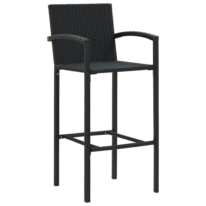 Kristne Square 2 Person 60cm Long Bar Height Dining Set, Black