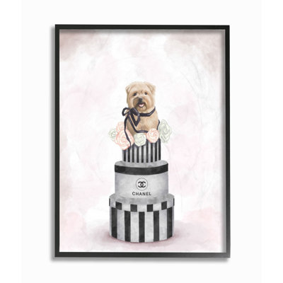 « mode chien box stack », reproduction d’art sur toile rose