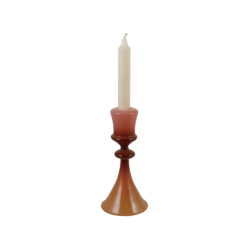 Porte-cône en verre rosé et brun