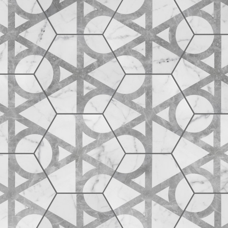 Classico Carrara 7" x 8" Porcelain Patterned Wall & Floor Tile