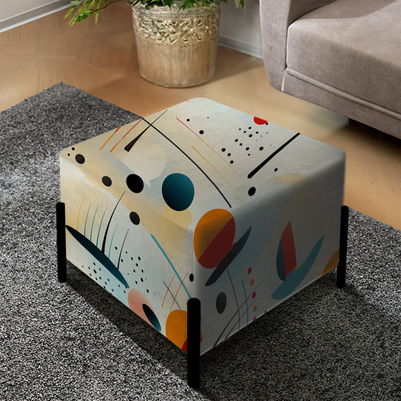 Mcm Abstract Artistry - Repose-pieds carré Mid-Century