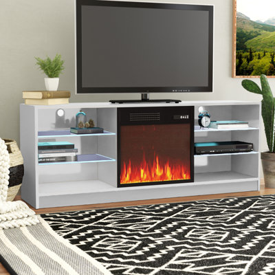 Meuble télé avec foyer électrique pour téléviseur de 65 po ou moins Howington