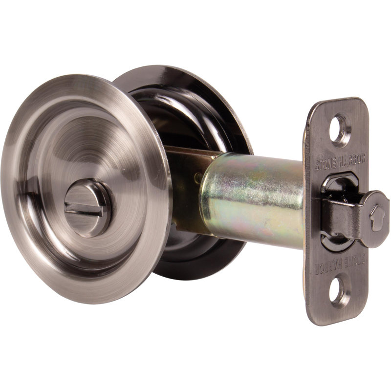 Verrou rond pour porte de poche, Nickel antique