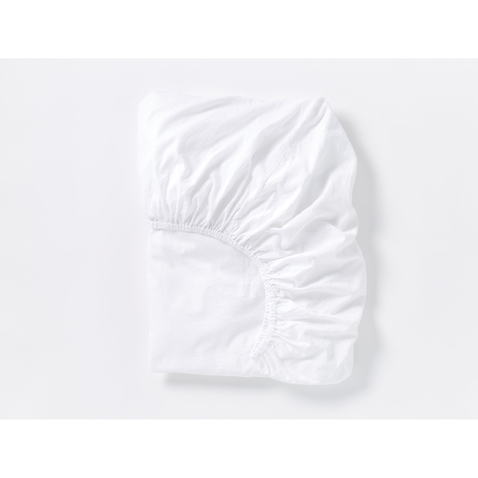 Crinkled 100% Cotton Percale Fitted Sheet, Twin Fitted Sheet, Alpine White