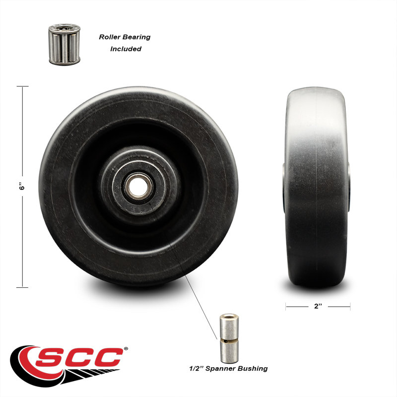 Polyolefin Wheel Only with Roller Bearing