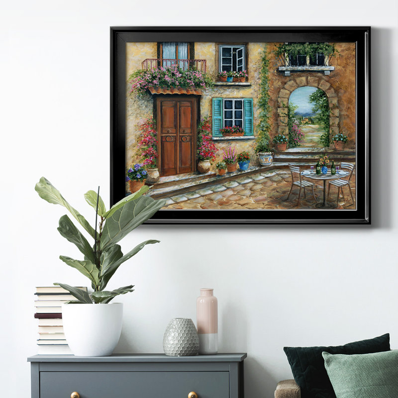 Cour toscane - reproduction de cadre photo, H 22,5 po x l 30,5 po x P 1 po, Noir