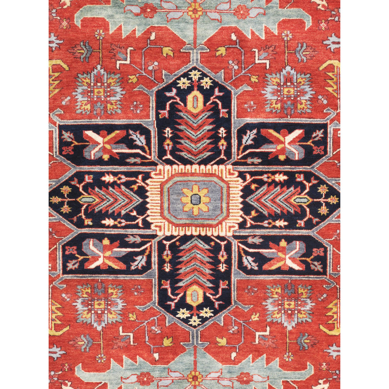 Serapi Hand Knotted Wool Area Rug, Rectangle 9'7" x 14'