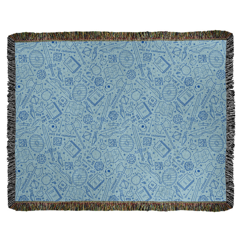 Couverture en coton tissé Katelyn Elizabeth, l 37 po x L 52 po, bleu