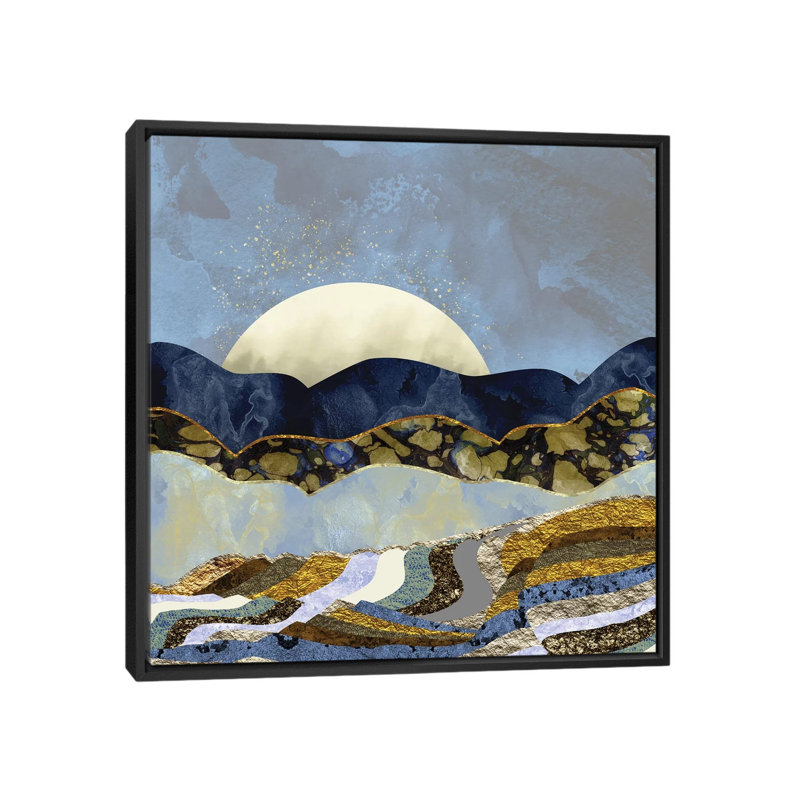 Firefly Sky - impression d'art graphique, Pas de tapis, H 26 po x l 26 po x P 1,5 po, Toile avec cadre noir
