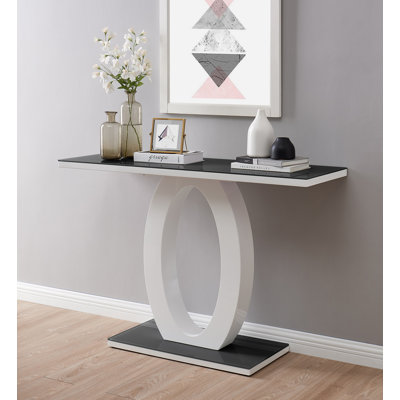 Reculver High Gloss and Glass Topped Console Table - Halo Design Hallway Table
