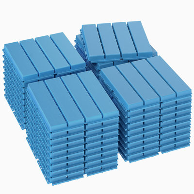 Plastic Interlocking Deck Tiles, 36 Pack Patio Deck Tiles, 12""x12"" Waterproof Outdoor Flooring All Weather Use, Patio Floor Decking Tiles for Porch Po -  Goovilla, WFGV-DT36PBU