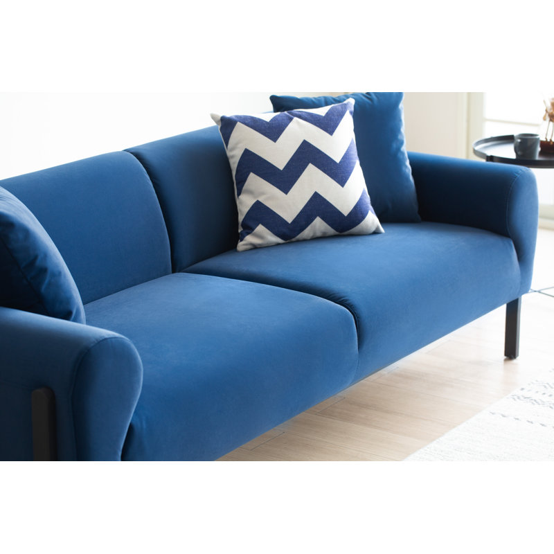 Aiona 201Cm Round Arm Standard Sofa, Navy
