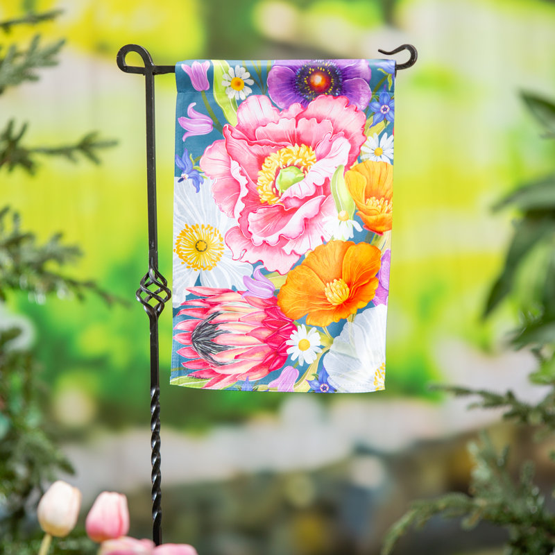Drapeau de jardin en suède Bold Flowers