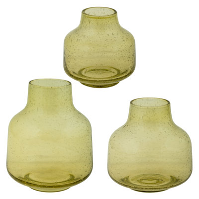 BUBBLE GLASS VASE S/3 (S23)