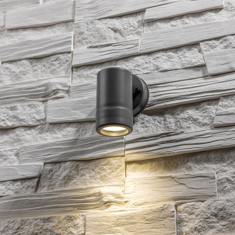 Bortman 12cm H Outdoor Wall Lantern, Dark Grey