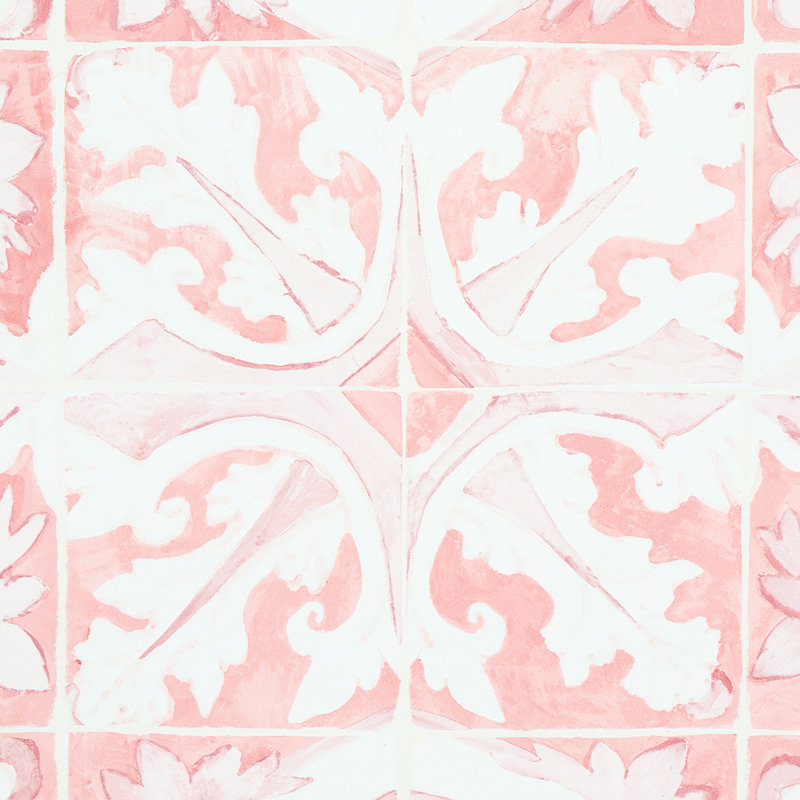 Papier peint Schumacher x Mary McDonald Azulejos, Rose
