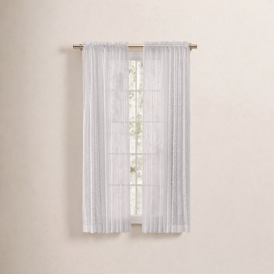 Elainah Premium Lace Semi-Sheer Rod Pocket Curtain Panel