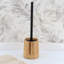 Bamboo 15.6" Bamboo Freestanding Toilet Brush and Holder in Gold/Satin Black