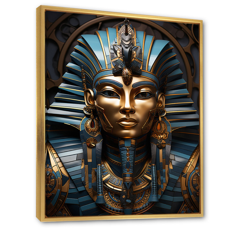 Égypte, mystères anciens Pharaon III - Égypte, art mural, Cadre flottant doré, 40" H x 30" W