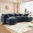 Taquila U-Shaped Sleeper Sectional Modular Sofa Bed-209957985