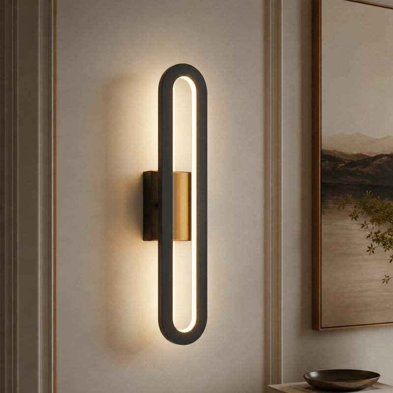 20''H Black Iron LED Dimmable Wall Sconces