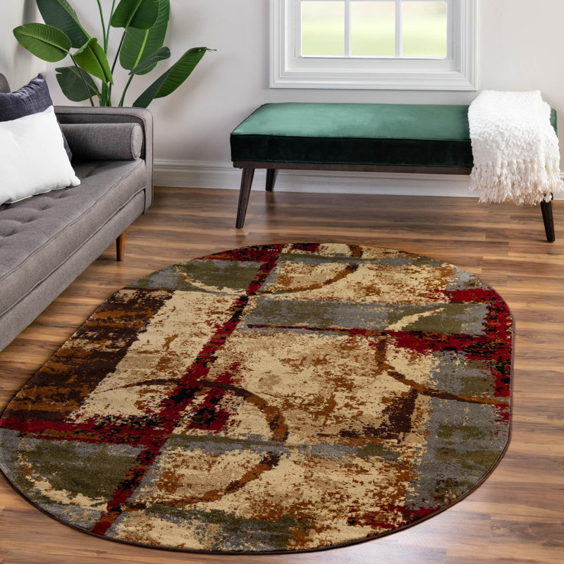 Tapis contemporain Trejo, Ovale 5 pi 3 po x 8 pi