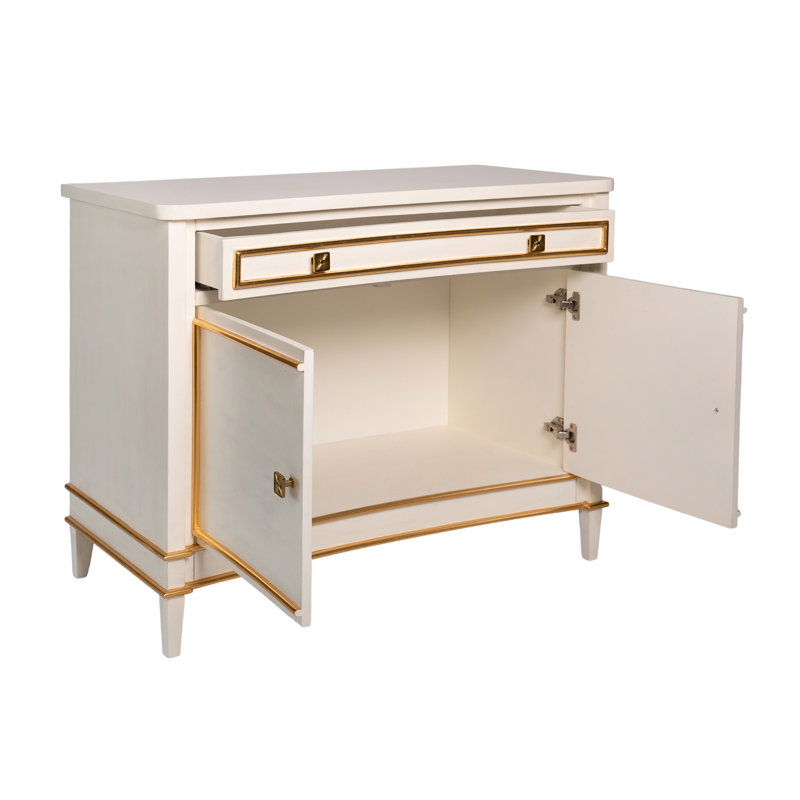 Izmir Solid Wood 2 - Door Accent Cabinet, Antique White
