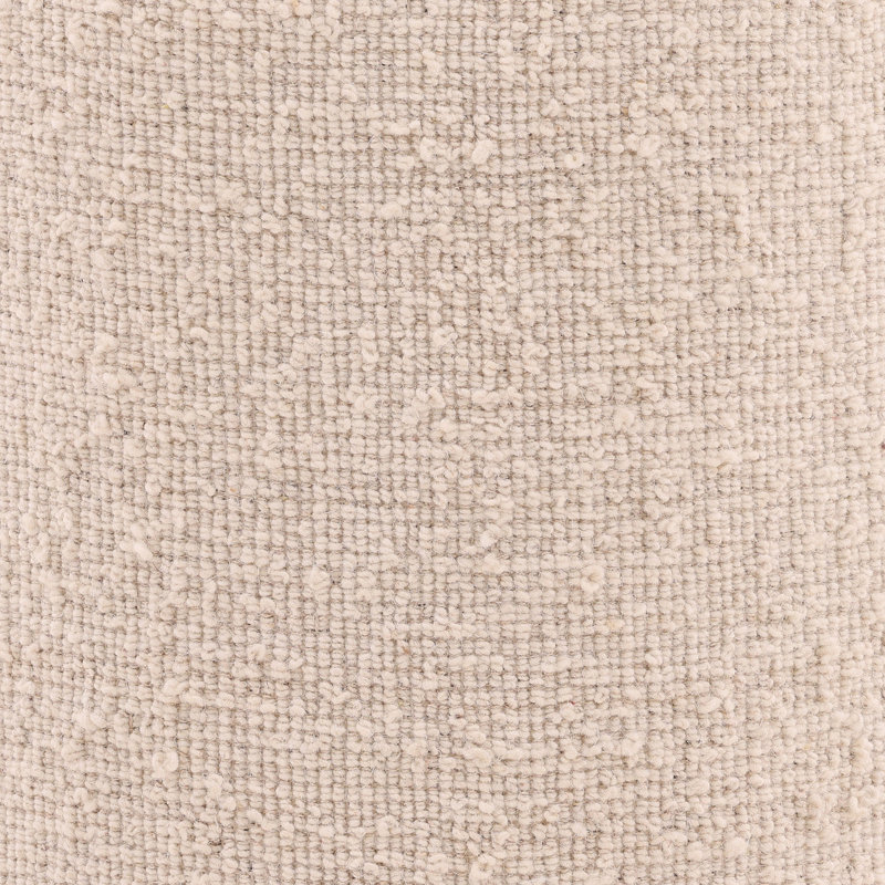 Gema Handwoven Wool Blend Stool, Ivory