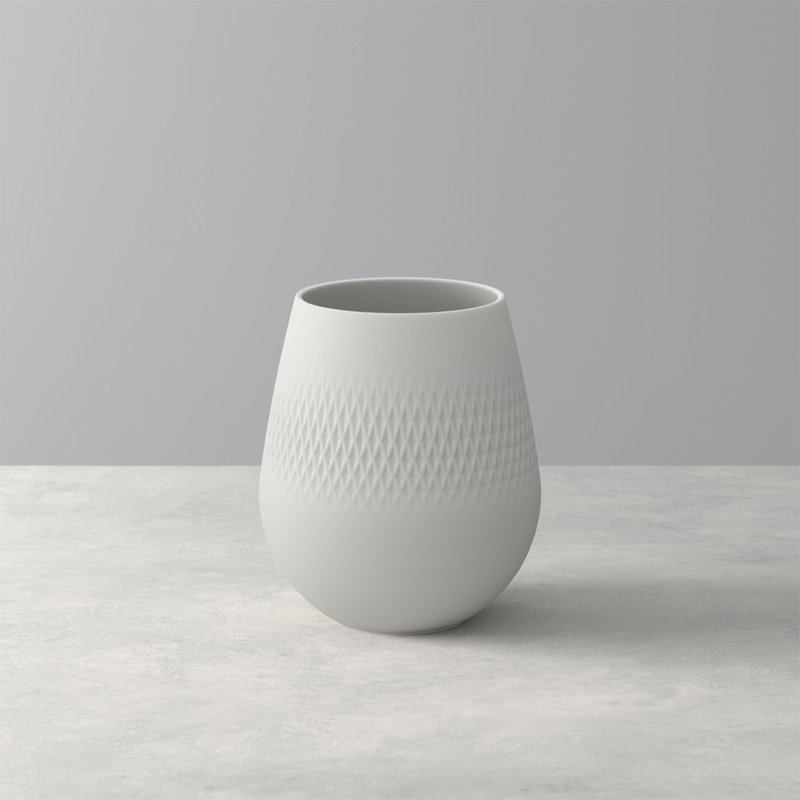 Grand vase Villeroy & Boch, H 5,5 po x l 5 po x P 5 po, Blanc mat