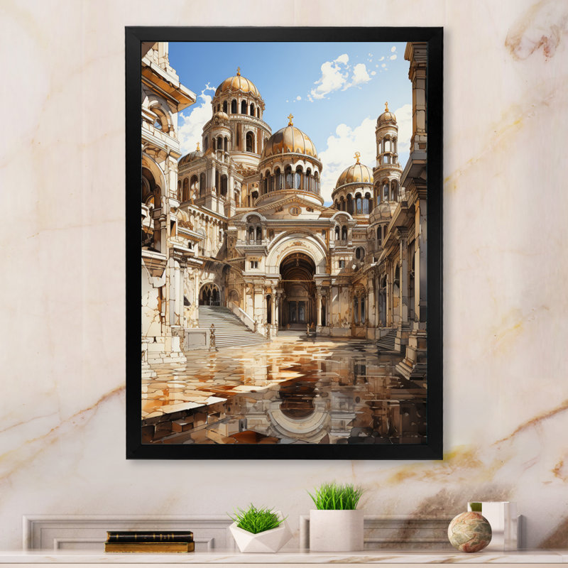 «Damaiah Emperor Justinian I Temple», reproduction sur toile, H 44 po x l 34 po x P 1,5 po, Cadre photo noir