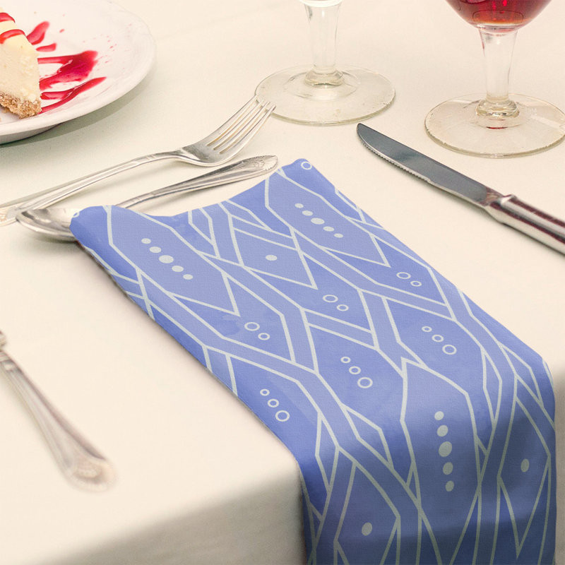 Serviette à motif treillis Mcguigan, Bleu, H 10 po x l 10 po x P 0,1 po, Coton