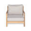 Fauteuil club de patio en bois d'acacia avec coussin résistant à l'eau, teck et beige (1 pièce)