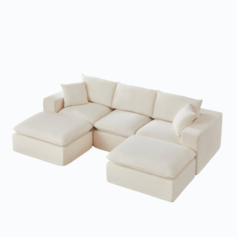 Modern Chenille Cloud Sofa, Freely Combinable, Comfortable To Sit On, Suitable For Modern Living Room Furniture In Homes, Apartments, And Offices