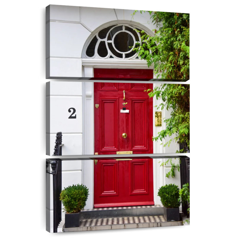 Lilie Red Georgian Door, 65" H x 42" W