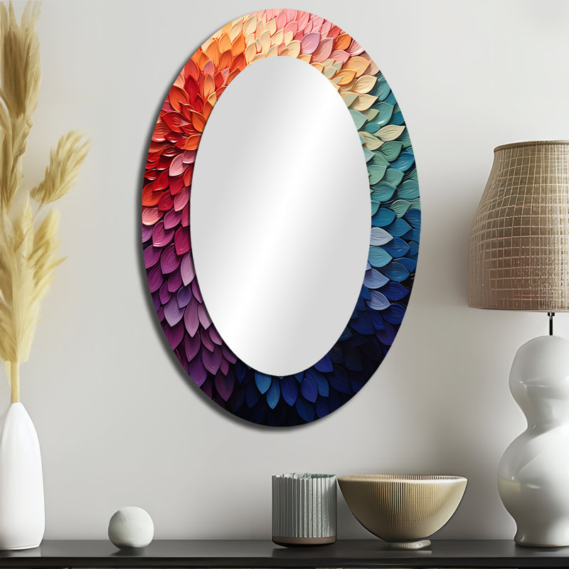 Forêt colorée Harmoney Forest II - Miroir mural multicolore, 36 po x 24 po
