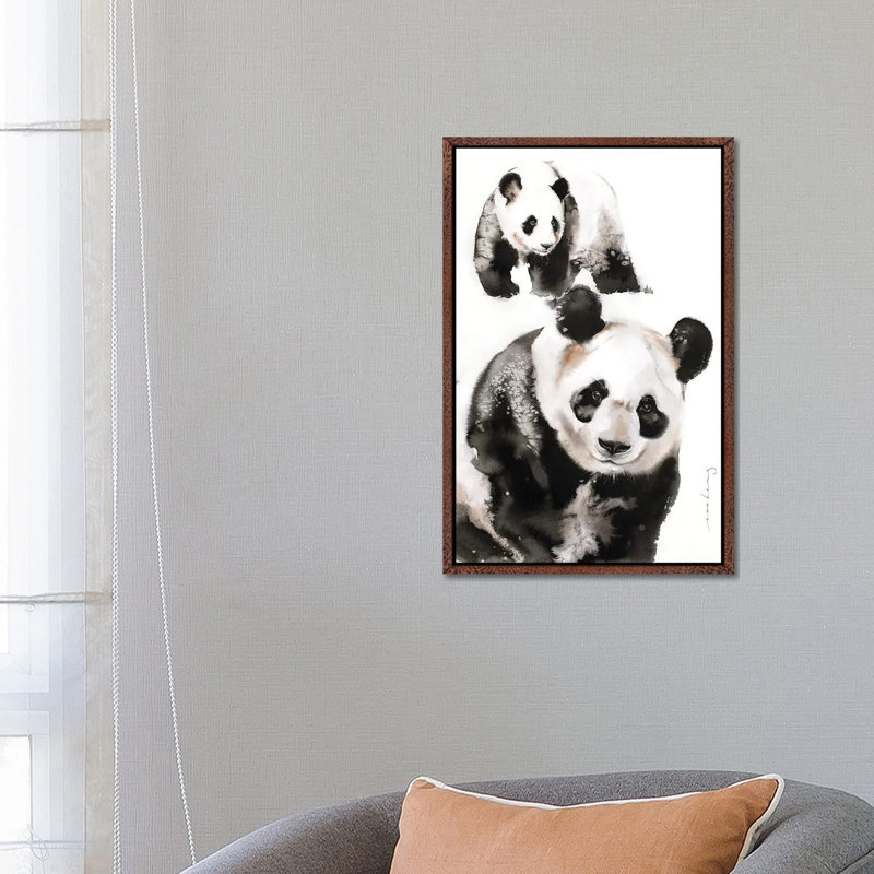 Panda Pair by Soo Beng Lim - Gallery-Wrapped Canvas Giclée on Canvas, Classic Wood Framed, 66.04 cm H x 45.72 cm W