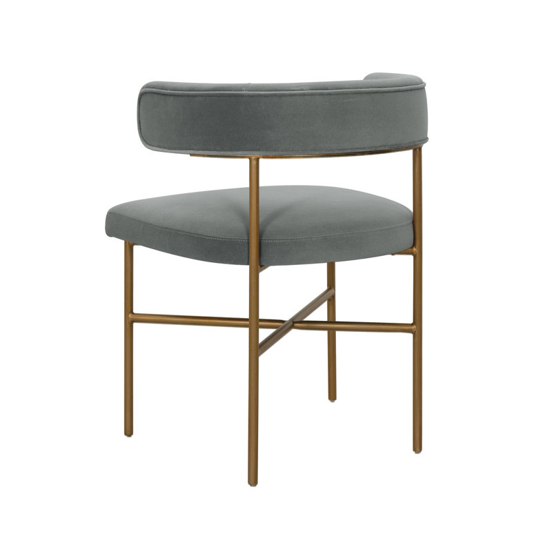 Chaise en velours Deborah, Gris