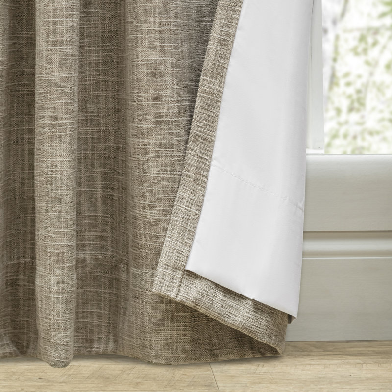 Bouton 100% Blackout Rod Pocket with Back Tabs Patio Panel with Wand, Harvest