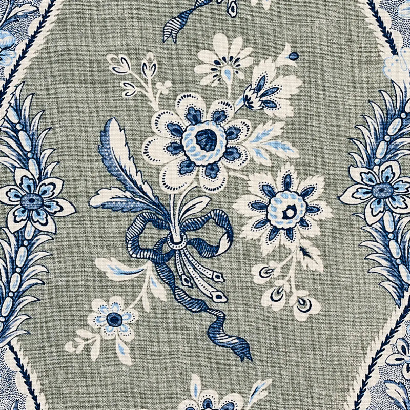 Le Castellet Fabric, Gris/Blue