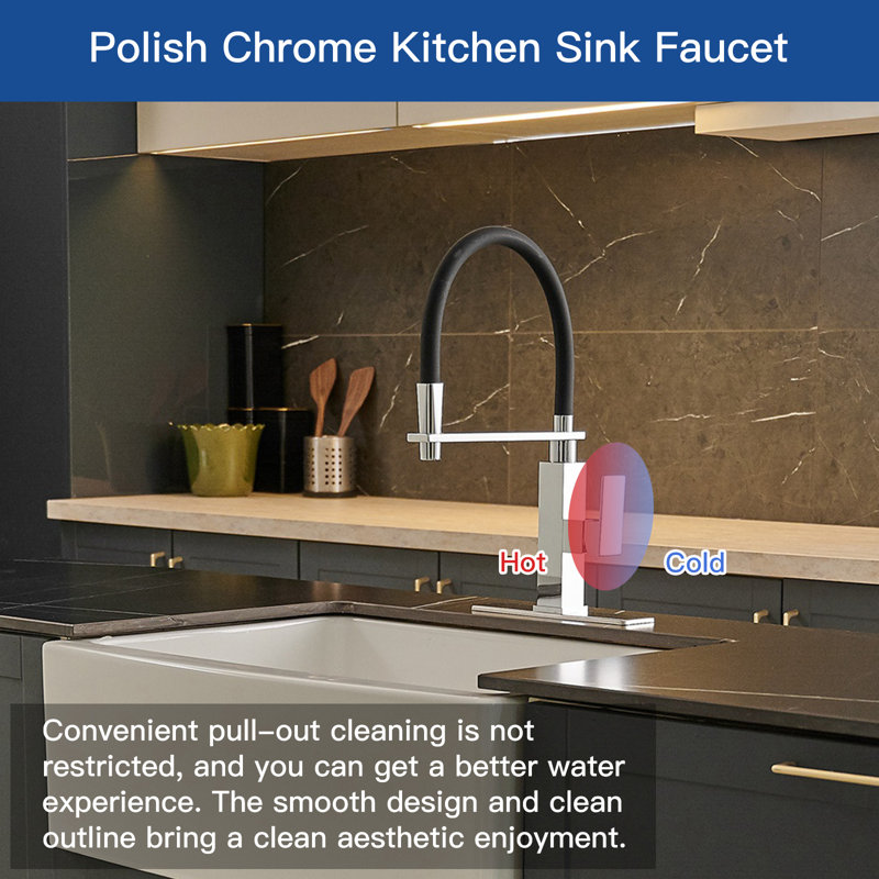 Single-Handle Pull-Down Sprayer 1 Spray Kitchen Faucet, Chrome
