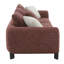 Section de canapé rembourrée à 3 places marron, fabrication en bois de pin, pieds Kd, distance du sol de 6 po en tissu, configuration en mousse complète, structure intérieure en bois, coussin de dossier amovible, profondeur de 24 po