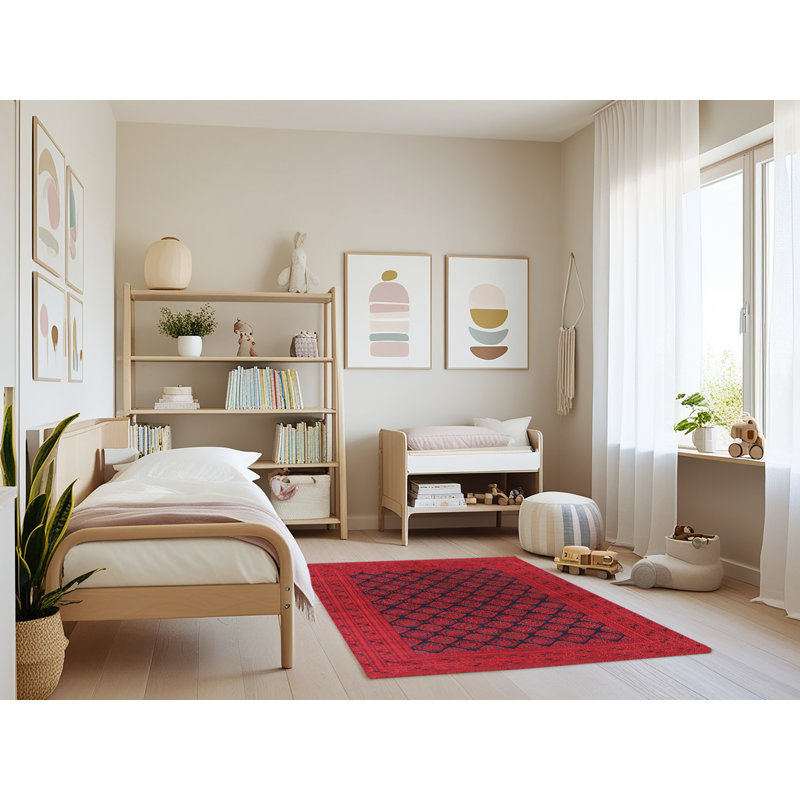Tapis rouge à motif sud-ouest, Rectangle 4 pi x 6 pi