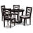 4 - Person Solid Wood Top Pedestal Dining Set
