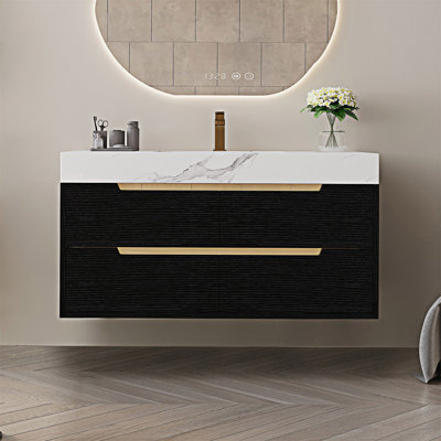 Meuble-lavabo de salle de bain avec lavabo encastré