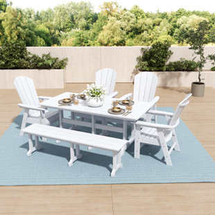 Aleera Rectangular 6 - Person 71" Long Dining Set