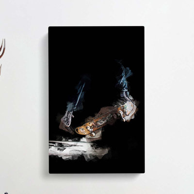 Skateboarding In Abstract - Wrapped Canvas Print